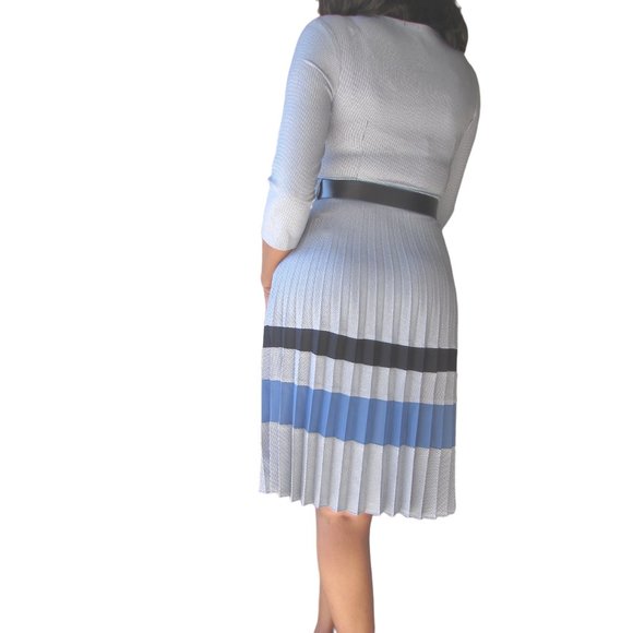 Blue and white pin checked dress - Picture 3 of 3